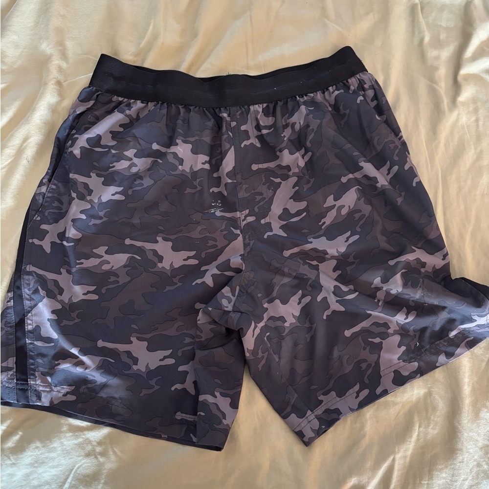 Kids Black Camo Athletic Shorts